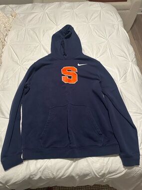 Nike Navy Hoodie with Orange 'S' Chest Logo
